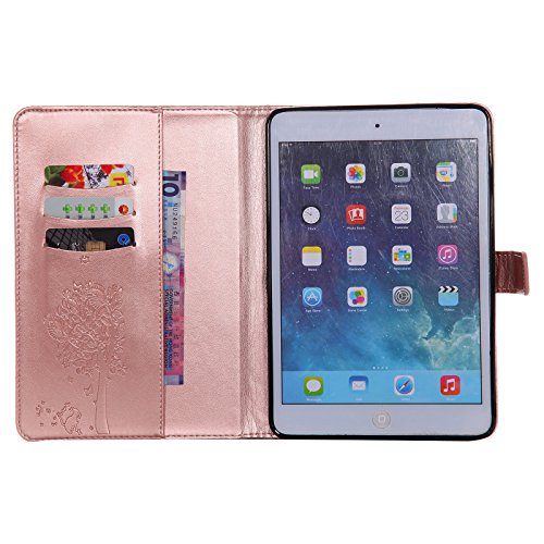 iPad Mini 2 Mini 3 Case, LittleMax(TM) Lightweight PU Leather Flip Stand Embossed Cat & Tree Case Smart Cover with Auto Wake/Sleep for Apple iPad Mini 3/2/1 [One Free Stylus Pen]-#2 Rosegold - Thumbnail 7
