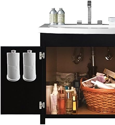 Handy Holder Bathroom Toilet Tissue Paper Roll Storage Holders - Self Adhesive Mount Goes Up in Seconds Peel and Stick Holds 2 Rolls Almost Anywhere Never Run Out