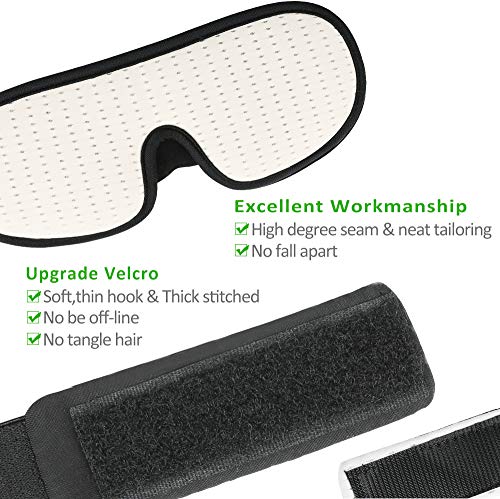 Sleep Mask for Women Men, Eye mask for Sleeping 3D Contoured Cup Blindfold with Breathable Memory Foam,100% Block Out Light,Soft Comfort Eye Shade Cover for Yoga Meditation (3D White)