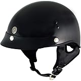 Klutch K-3 'Cruise' Gloss Black Half Face Motorcycle Helmet with Snap On Visor (XX-Large)