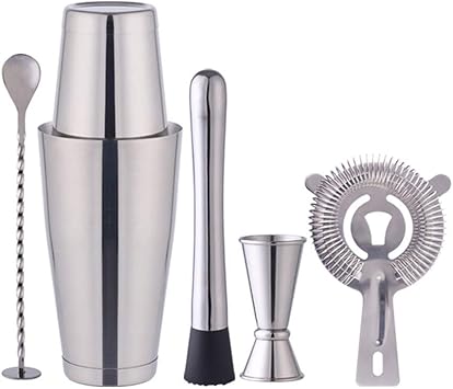 Amazon Co Jp カクテルメーカーセット14ピースホームカクテルメイキングキット カクテルシェーカーバーメジャー ツイストバースプーン マドラー ミキサー ボトル注ぎ口 アイスストレーナー アイストングギフト スポーツ アウトドア