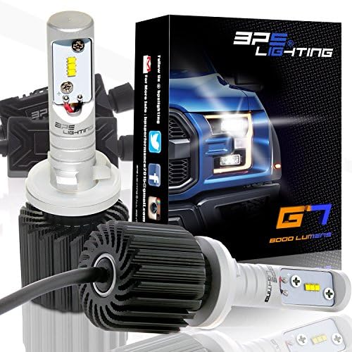 BPS Lighting G7 LED Headlight Bulbs Conversion Kit - 880 Series 50W Philips Lumileds 8000LM 6000K 6500K - Cool White - Super Bright - Fog Lights Beam - Plug and Play - 2 Yr Warranty