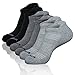 LITERRA Mens Ankle Socks 6 Pack Low Cut Athletic Running Cushioned Tab Socks
