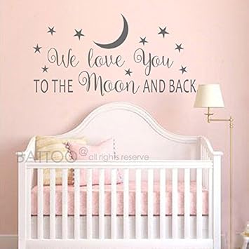 Amazon Com Battoo We Love You To The Moon And Back Wall Decal