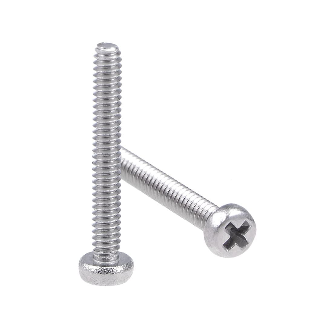sourcing map M1.6x12mm Machine Screws Pan Phillips Cross Head Screw 304 Stainless Steel Fasteners Bolts 100Pcs