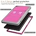 MoKo Case for All-New Amazon Fire HD 8 Tablet (7th Generation, 2017 Release Only) - [Heavy Duty] Shockproof Full Body Rugged Cover with Built-in Screen Protector for Fire HD 8, MAGENTA & GRAY