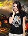 Halloween Skeleton Xray Rib Cage Costume Women T-Shirt Medium Black