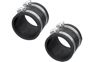 POWERTEC 70148-P2 2-1/2 Inch Dust Control Flex Cuff with Steel Hose Clamps, Hose Connector Rubber Cuff Coupler for Woodworking Dust Collection Fittings, Dust Collector Accessories & Machinery, 2 pack