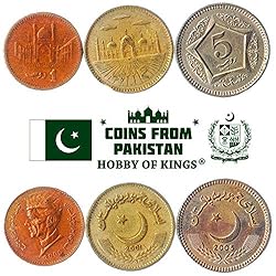 Set of 3 Coins from Pakistan: 1, 2, 5