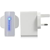 GreatShield AC 100-240V Dual USB Ports Travel / Home Wall Power Charger [UK Adapter Plug - Type G] for Apple iPad, iPod, iPhone and Android Smartphones, Tablets, MP3 Player - White