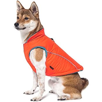 Gooby - Sports Vest, Fleece Lined Small Dog Cold Weather Jacket Coat Sweater with Reflective Lining, Orange, X-Large