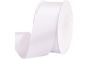 Baocuan 1-1/2 inch White Satin Ribbon by 25 Yards Silk Ribbons Roll Craft Fabric Ribbon for Gift Wrapping, Satin Weddings,Floral Bouquets,Holiday Decorations