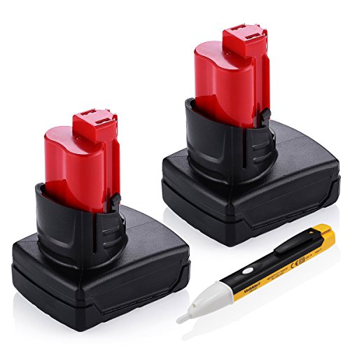 Powerextra 5000MAh 12V Lithium-ion Cordless Tool Replacement Battery Compatible with Milwaukee M12 Milwaukee 48-11-2411 REDLITHIUM 12-Volt Cordless Milwaukee Tools Milwaukee 12V Lithium-ion Battery