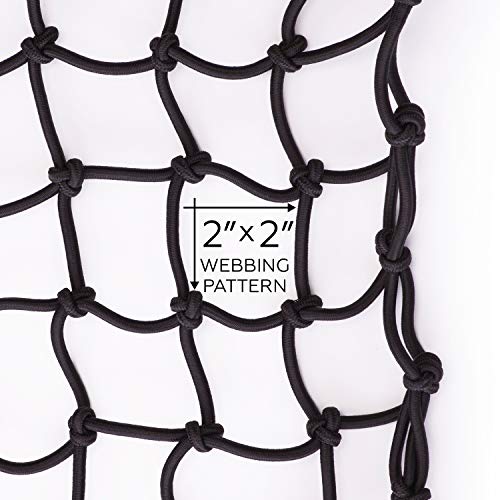 Rocket Straps Bungee Cord Cargo Net | 22"x38" Roof Rack Net | Trunk Organizer Net Mesh is Heavy Duty 5mm Thick 2"x2" | No Gaps Securing Cargo Nets to Rooftop Carrier, Roof Rack, Cargo Hitch, SUV - Thumbnail 4