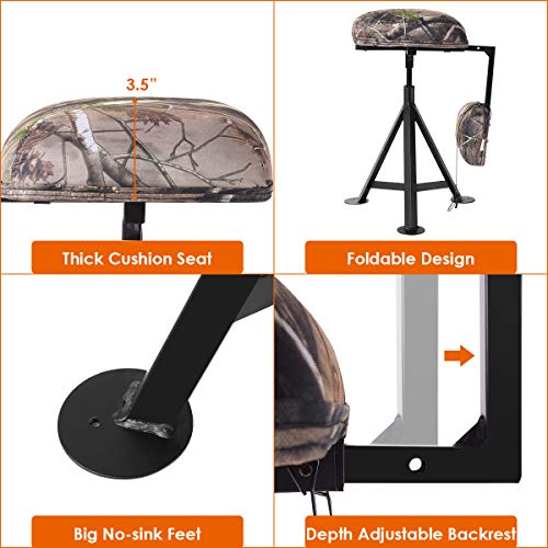 Tangkula 360° Swivel Camo Hunting Chair, MultiPosition Height Adjustable Hunting Chair w