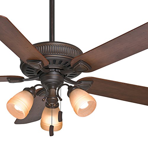 Casablanca Fan 54 inch Traditional Ceiling Fan in Onyx Bengal with a 3-Light Toffee Glass Light Kit, 5 Blade (Certified Refurbished) - Thumbnail 6