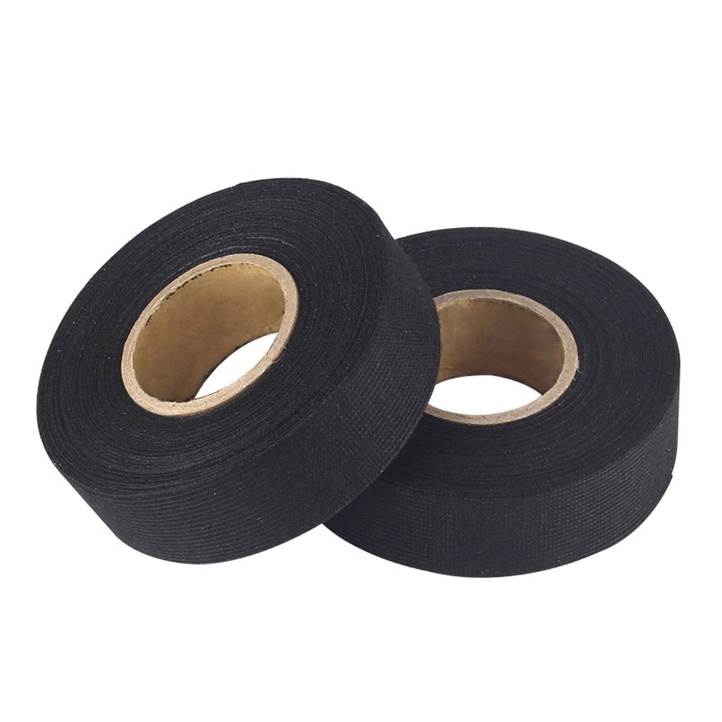 Beikal 2 Pieces Adhesive Cloth Tapes, 15 Meters Long Wiring Harness Tape, Heat-resistant Adhesive Cloth Fabric Tape, For Car Motorcycle