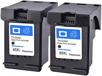 Remanufactured HP 65 65XL  Black Ink Cartridges Replacement 2 Pack N9K04AN High Yield For  HP DeskJet 3752 3755 3758
