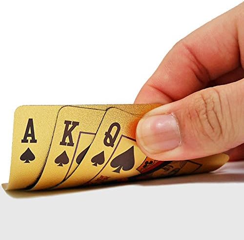 SandiaSummer 24K Gold Foil Plated Playing Cards 100 Dollar Full Poker Deck Gift