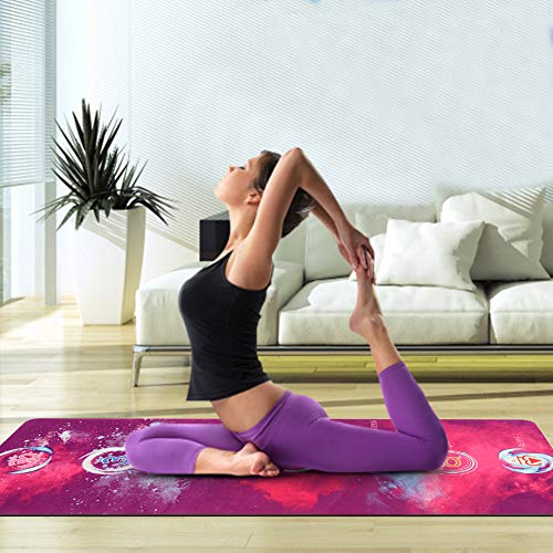 Umineux Yoga Mat - Eco Friendly Extra Thick 5mm Yoga Mat, Non Slip Natural Suede 2-in-1 Mat&Towel, Premium Print Exercise Fitness Mat with Carrying Strap&Bag for All Types of Yoga