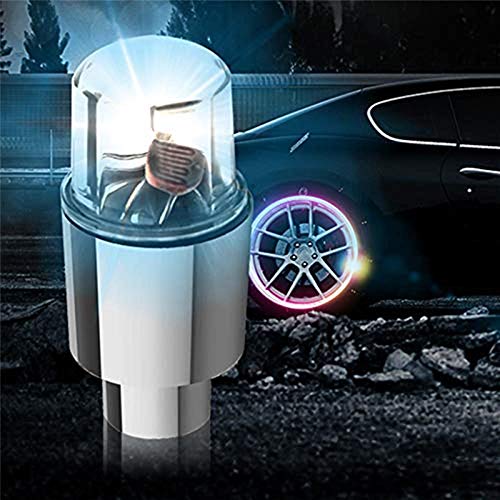 Meethome 4 PCS LED Wheel Lights - Car Bike Wheel Tire Tyre Valve Dust Cap, Motion Activated, Spoke Flash Lights Car Valve Stems & Caps Accessories, Safety, Waterproof