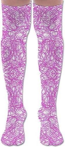 Seamless Crayon Scribble In Mad Pink Womens Winter Warm Wool Crew Socks Thick Knitting Casual Socks Patterned