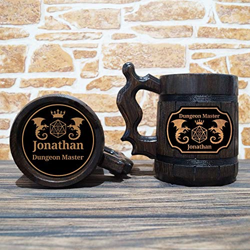 Dungeon Master Beer Mug, Dungeons & Dragons Beer Stein, Gamer Gift, Personalized Beer Stein, DnD Tankard, Custom Gift for Men, Gift for Him