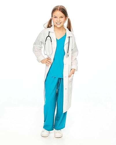 SamTaiker White Kid Lab Coat Children's Lab Coat with ID Card