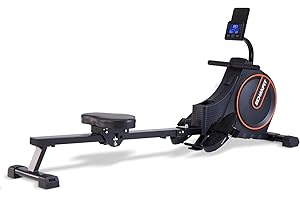 ECHANFIT Magnetic Rowing Machines for Home with 16 Levels Adjustable Resistance, 350 lb Weight Capacity Optional LCD/Backlight/Electronic Monitor, Compact and Saves Space