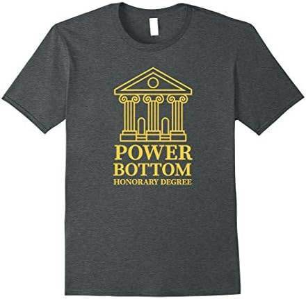 Mens Power Bottom Honorary Degree T-Shirt Gay Pride Shirt Medium Dark Heather