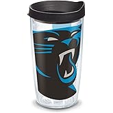 Tervis Made in USA Double Walled NFL Carolina Panthers Insulated Tumbler Cup Keeps Drinks Cold & Hot, 16oz, Colossal