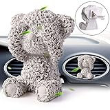 Car Diffuser Vent Clip Car Diffuser Essential Oils DIY Car Diffuser Decoration High Absorptivity Plaster Lovely Bear (Gray)