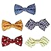 Bundle Monster 5 pc Boys Mixed Pattern Adjustable Elastic Pre-Tied Bow Tie Fashion Accessories - Set 8