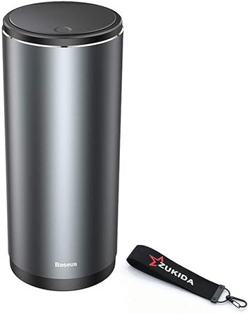 Amazon Zukida 車用ゴミ箱 ボトル型ゴミ箱 フタ付き 簡単開閉 ダストボックス カップホルダー 対応 デスクも適用 グレー 車用ゴミ箱 車 バイク