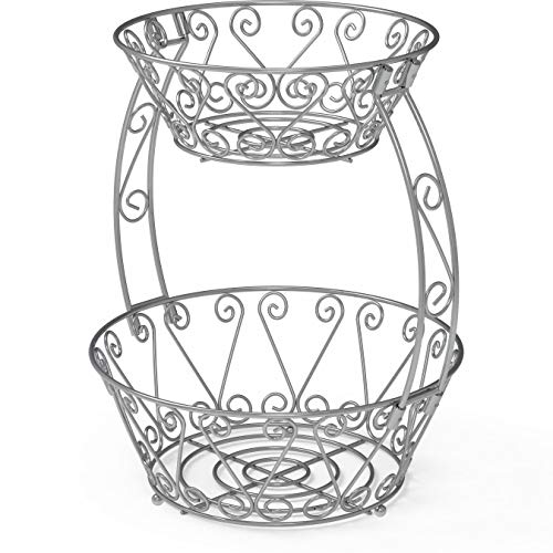 1 2+Tier+Countertop+Basket+Storage+Chrome