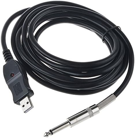 Flashmen USB Guitar Cable - 3M/10FT Electric Box Guitar PC Recording Cable Guitar Bass 1/4" USB to 6.3mm Jack to USB Link Connection Instrument Cable Adapter