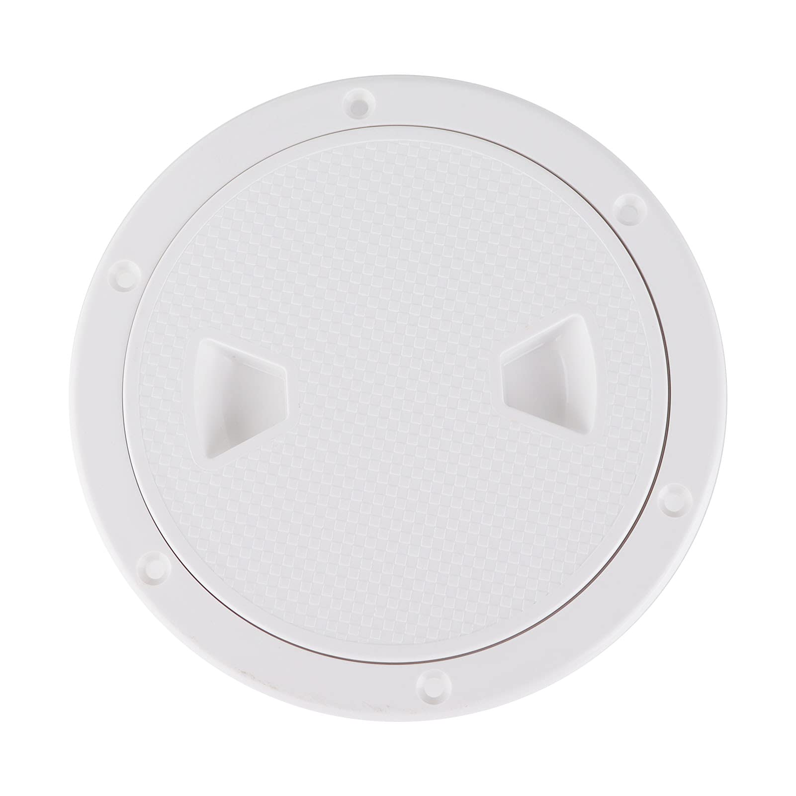 Akozon 6in Marine Deck Cover, Inspection Hatch Cover, Boat White Circular Inspection Hatch Deck Lid Deck Plate Hatch Cover Round White Non‑Slip Anti-UV Surface for Boat Yacht Marine Access