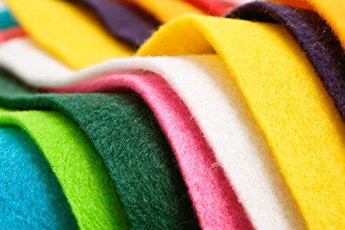 25 Pack - Self Adhesive Backing - 8x12" Crafting Felt Fabric - 25 Colors - Perfect for Homemade Halloween Costumes