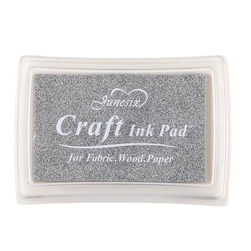 YPSelected Craft Stamp Ink Pad for Paper Wood Fabric 15 Colors Available for Rubber Stamps (Silver)
