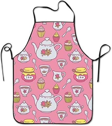 Drink Hot Tea Pattern Personalized Aprons Professional Bib Apron For Women Men Girl Kids Gifts Kitchen Decorations
