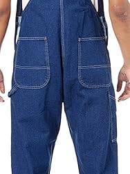 Dickies Men's Bib Overall Work Pants, Rinsed Indigo