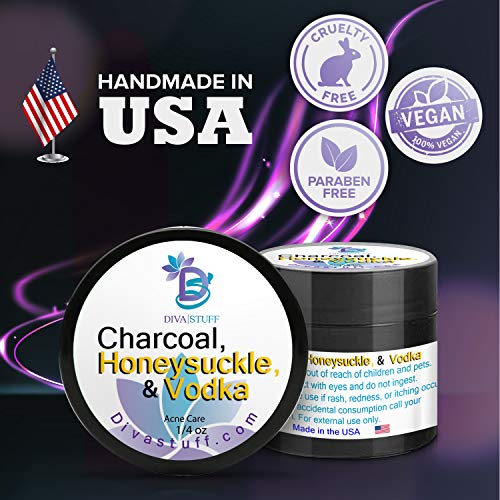 Diva Stuff Charcoal, Honeysuckle & Vodka | Spot Treatment for Cystic Acne | Blemish, Pimple & Hormonal Acne Treatment for Men, Women, Teens & Adults | Extra Strength, Fast Absorbing | 0.25 fl oz - Thumbnail 3