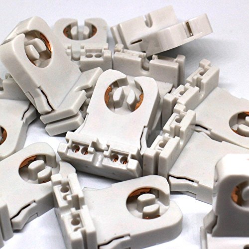 T8 LED Fluorescent Tube Lamp Holder Tombstone , Non-shunted Turn-type G13 Base , Medium Bi-Pin Socket , for LED Fluorescent Tube Replacements Turn-Type Lampholder Pack of 20