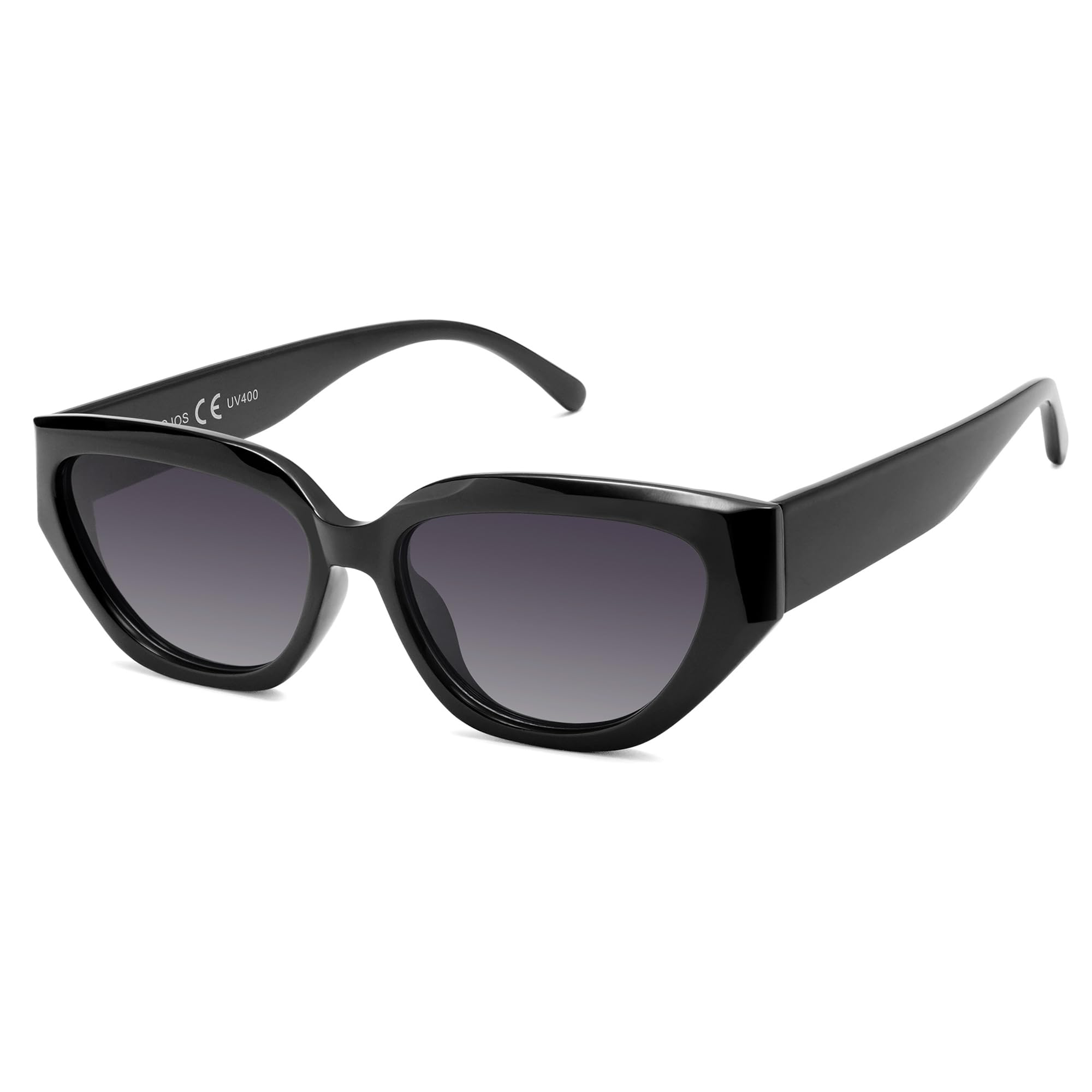 Photo 1 of SOJOS Trendy Cute Cat Eye Polarized Sunglasses for Women Fashion Cateye Womens Sunnies SJ2237, Black Frame Grey Grading Lens