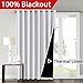 100% Blackout Curtains for Living Room Extra Wide Blackout Curtains for Patio Doors Double Layer Lined Drapes for Double Window Thermal Insulated Curtains/Draperis - White, 100