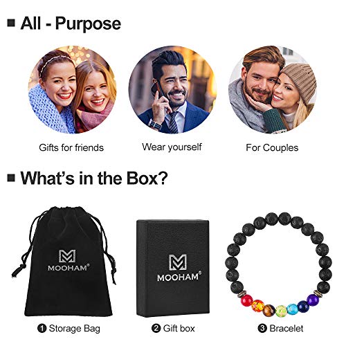 1 MOOHAM+Lava+Rock+Chakra+Bracelet