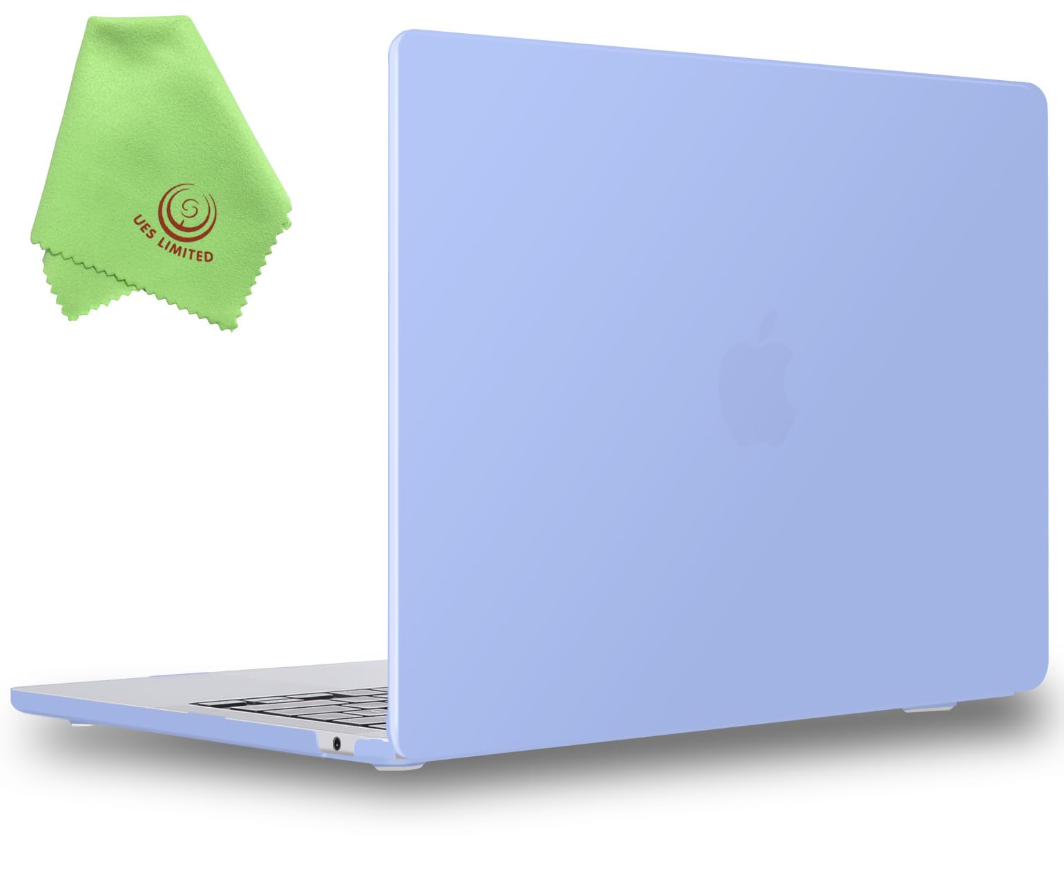 UESWILL Case Compatible with MacBook Air (15 inch, M2 M3 M4 M5, 2023 2024 2025 2026) Model A3448 A3241 A3114 A2941, Matte Hard Shell Cover + Microfiber Cloth, Serenity Blue