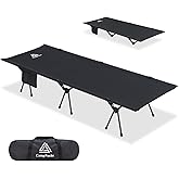 CAMPNACHT Ultralight Camping Cot with Leg Extenders, Aluminum Lightweight Folding Cot for Adults, Portable Backpacking Compac