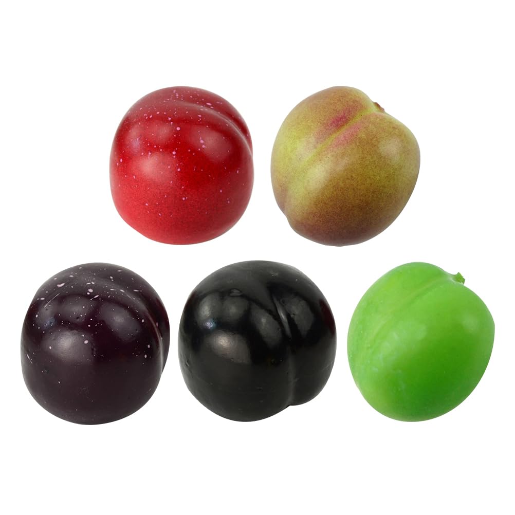 ABOOFAN 5pcs Plum Props Artificial Plum House Decorations for Home Christmas Tree Biker Home Decor Window Artificial Lifelike Fruits Simulation Plum Models Light Toy Fake Fruit Ornaments