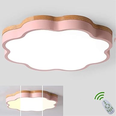 Deckenleuchte Holz LED Kinderzimmer Dimmbar 36W Metall Blume Shape